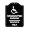 Signmission Handicapped Parking Sundays W/ Graphic Heavy-Gauge Aluminum Sign, 24" x 18", BW-1824-23917 A-DES-BW-1824-23917 - alternate 1